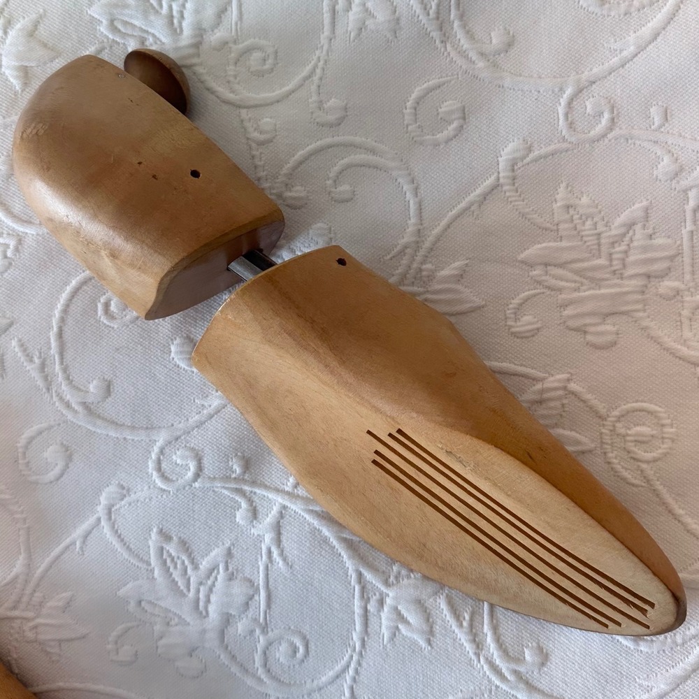 Vintage 40s-50s Rochester Wood Shoe Trees Mens Large Adjustable Pair - Picture 5 of 10